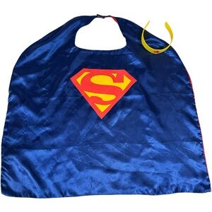 Unisex superhero Superman Superwoman satin cape with headband crown